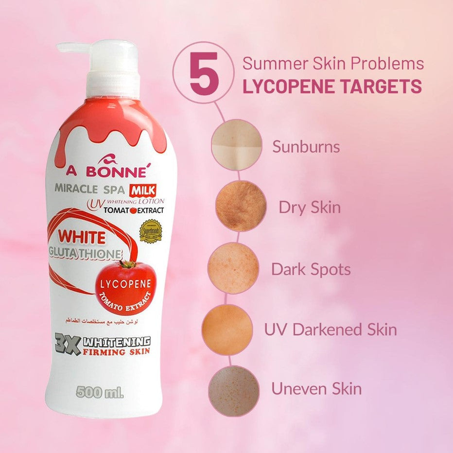 A Bonne Miracle Spa Milk UV Whitening Lotion – Tomato Extract (500 ml)