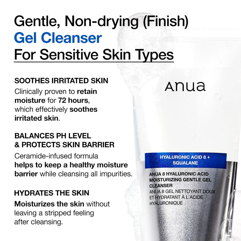 Anua 8 Hyaluronic Acid Moisturizing Gentle Gel Cleanser (150ml)