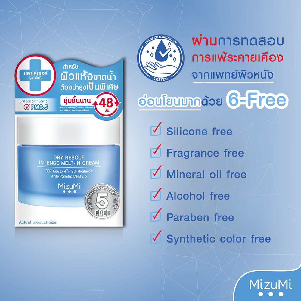 MizuMi Dry Rescue Intense Melt‑In Cream – 3% Aquaxyl™ + 3D Hyaluron