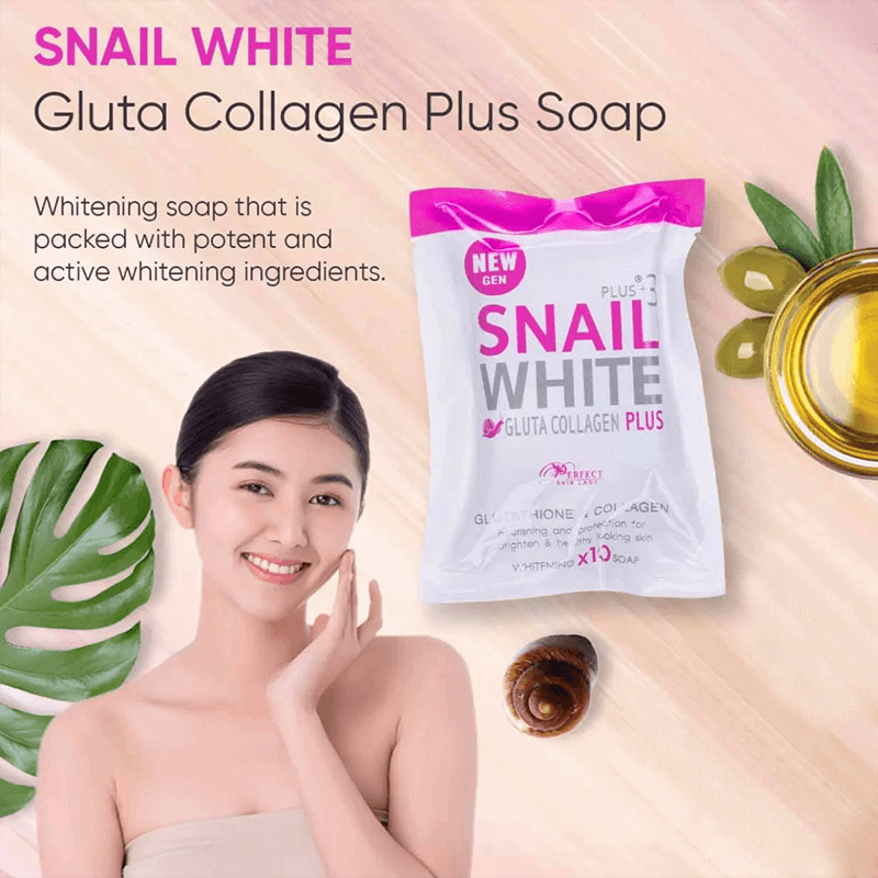 Snail White Plus+ Gluta Collagen Soap – Whitening x10