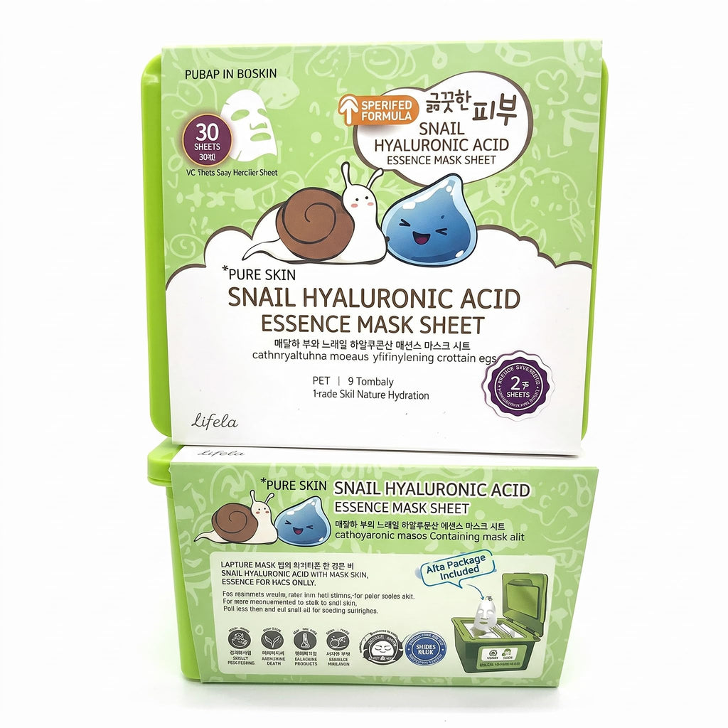 Esfolio Pure Skin Snail Hyaluronic Acid Essence Mask Sheet - 30 sheets