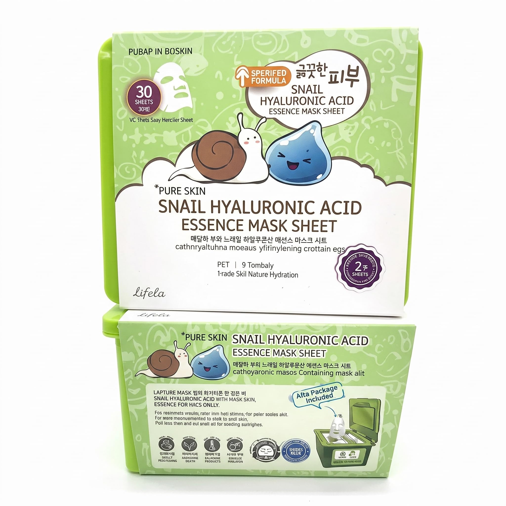 Esfolio Pure Skin Snail Hyaluronic Acid Essence Mask Sheet - 30 sheets