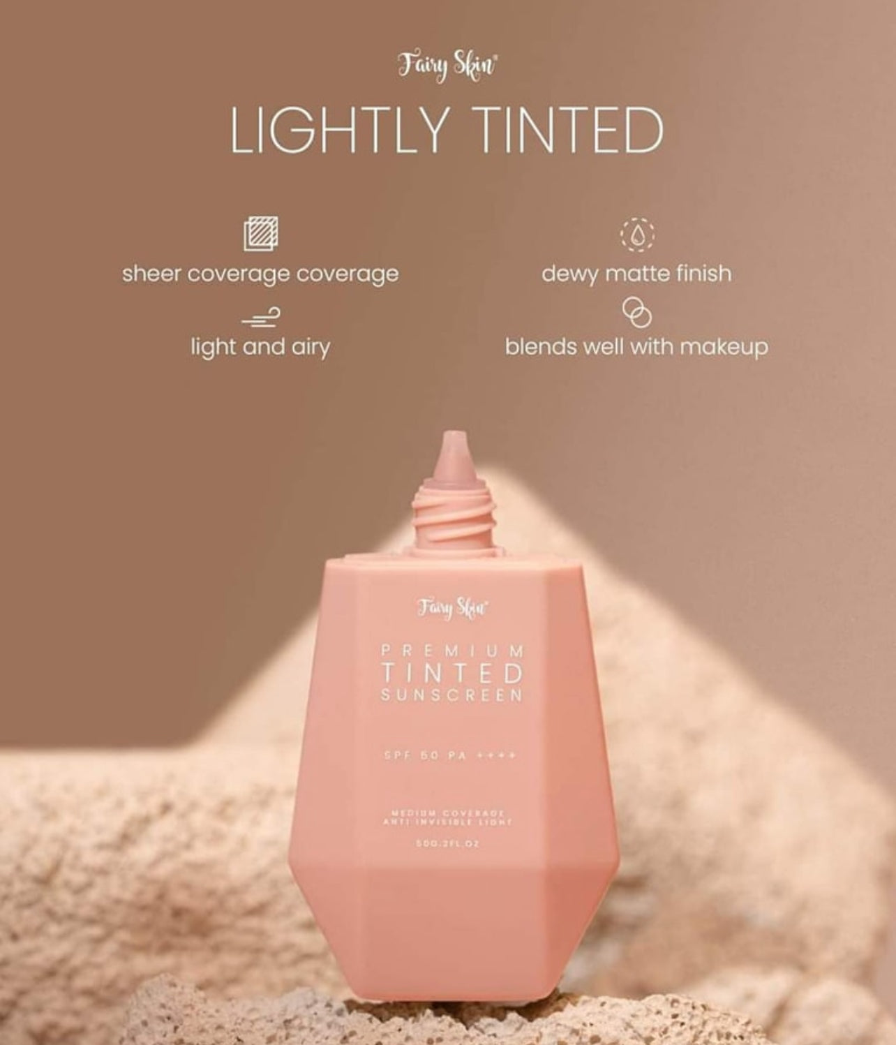 Fairy Skin Premium Tinted Sunscreen – SPF 50 PA++++