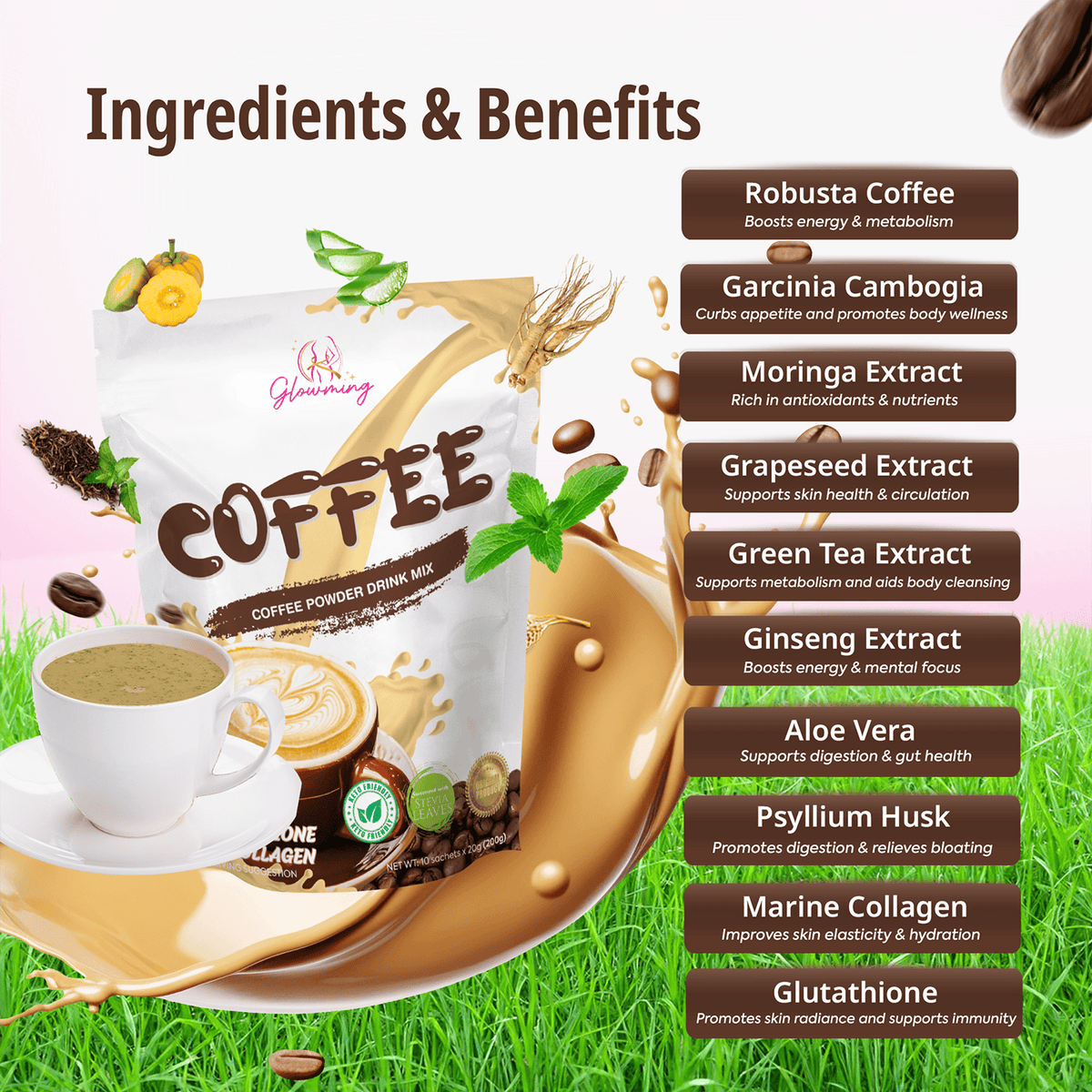 Glowming Coffee Drink Mix -10 sachets