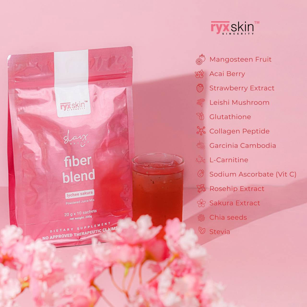 RYXskin™ Slaxx Relax Fiber Blend – Lychee Sakura
