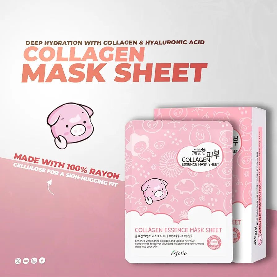 Esfolio Collagen Peptide Essence Mask Sheet (30 Sheets)