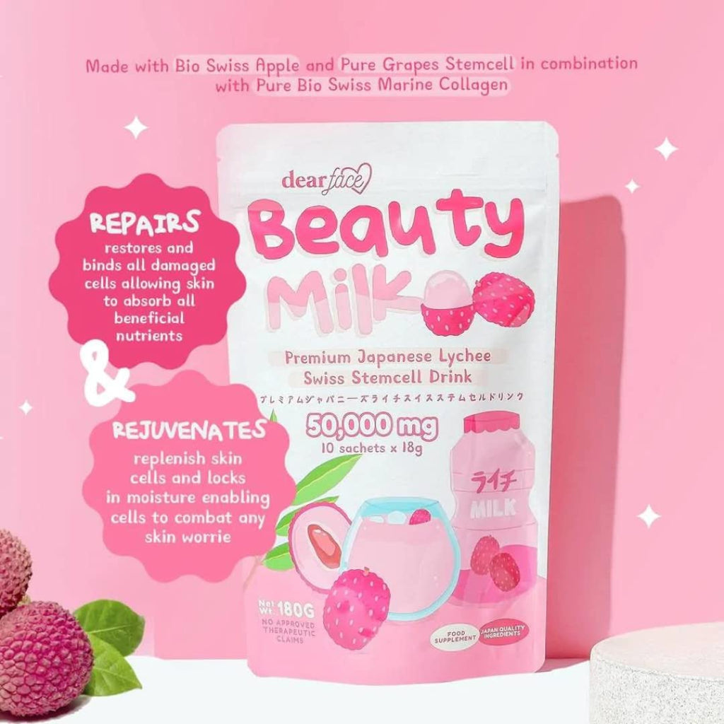 Beauty Milk – Japanese Lychee Swiss Stemcell Collagen Drink (50,000 mg)