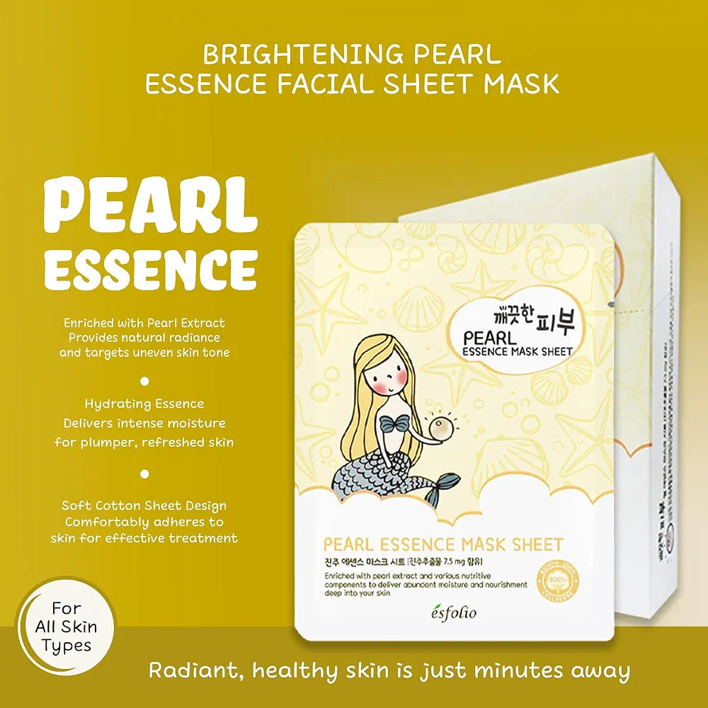Esfolio Pearl Essence Mask Sheet (10 Pack)