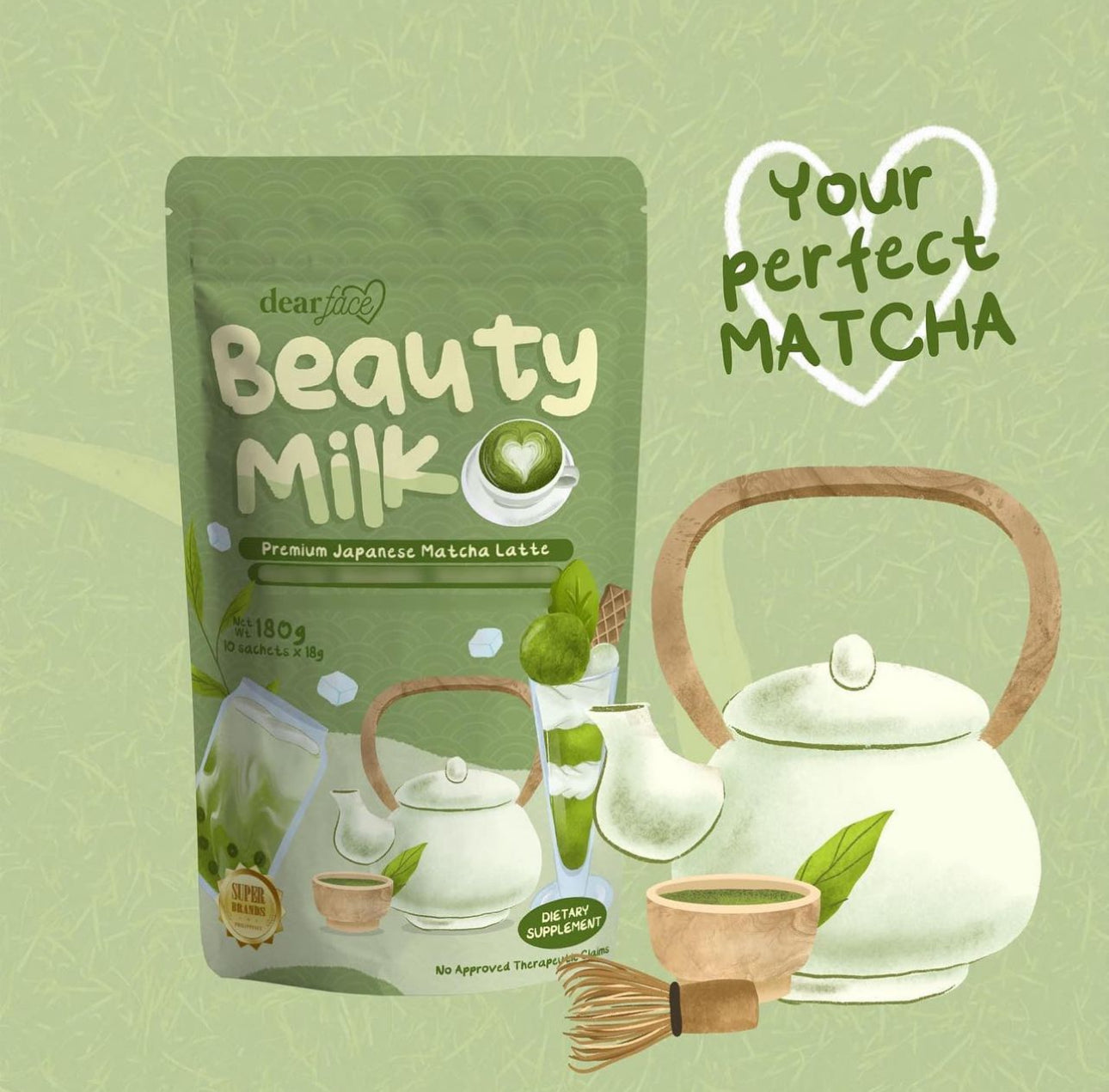 Beauty Milk – Japanese Matcha Latte Collagen Drink (Super Rich in Collagen)